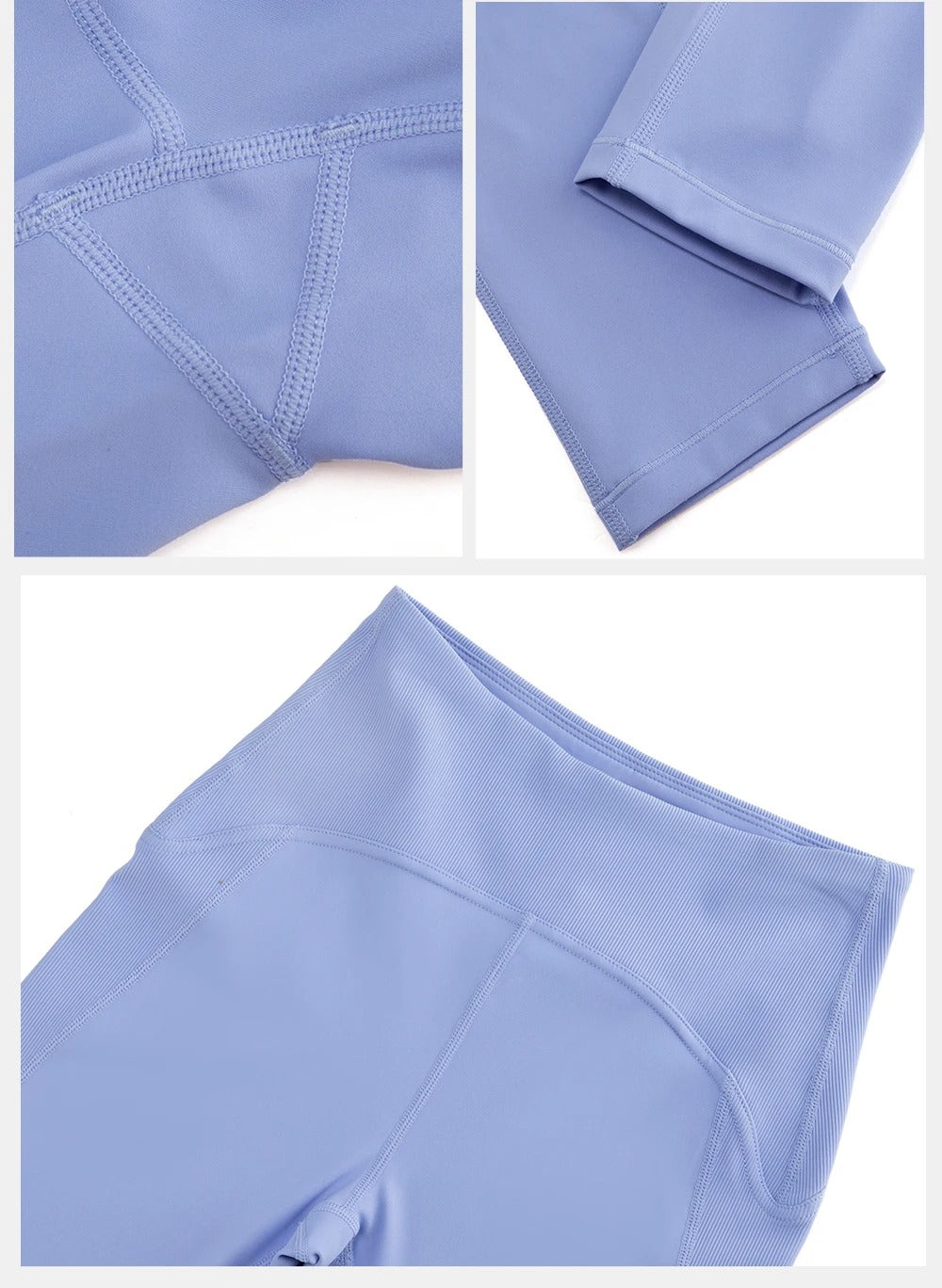 Rib Sporty Leggings High Waist Yoga Leggins Fitness Pants Activewear Butt Lifting Tights Tummy Control Workout Gym Clothing