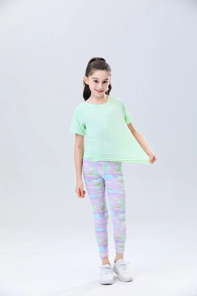 Kids T-shirts Short Sleeve Top Tees Tennis Boys Girls Sports Undershirt Solid Children Daily Shirt Summer Fitness Yoga Clothes