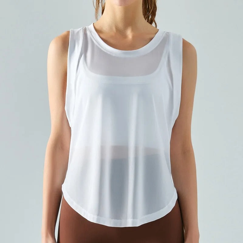 Quick Dry Sports Shirts for Women XL Crop Top Breathable Plus Size Yoga T-Shirt Gym Workout Cover-up Sleeveless Vest