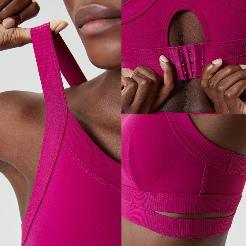 Women Sports Bra Adjustable Gym Push Up Bra Back Closure High Impact Workout Sport Top For Yoga Brassiere Sportswear