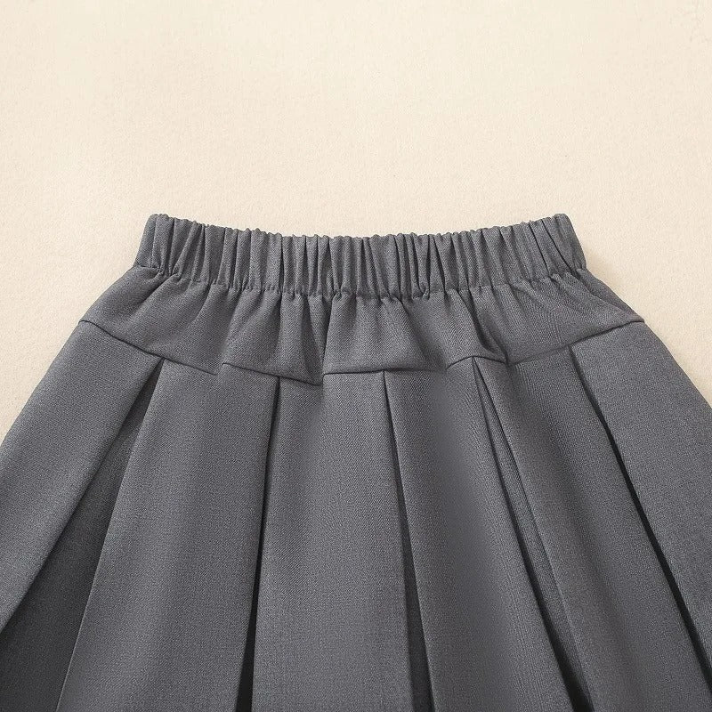 Kids A-Line Pleated Skirt Preppy School Uniform Kawaii Skirt Casual Spring Short Girls Skirts Toddler Cotton Summer Skort