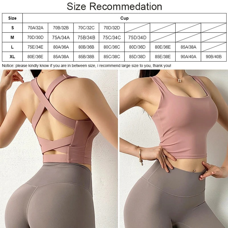 Women Sports Bra Fitness Underwear Camis Push Up Yoga Crop Top Bras Solid Athletic Vest Gym Shirt Sportswear