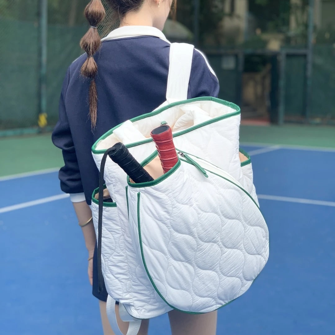 High quality women Large Capacity Zipper Tennis Racket Sling Sport Quilted Puffer Pickleball Bag Large Capacity Duffel Bag