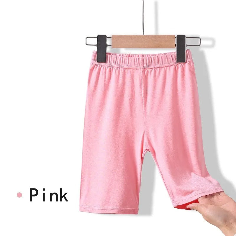 Girls Pants Fifth Shorts Soft Elastic Kids Leggings Knee Length Children Skinny Pant Solid Color 2-12Y Cropped Bottoms Leggings
