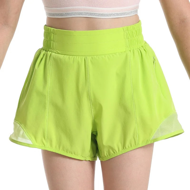 New Girls Athletic Shorts Quick Dry Running Shorts For Kids Teen Girl Active Sports Short Pants With Zip Pocket Liner Summer
