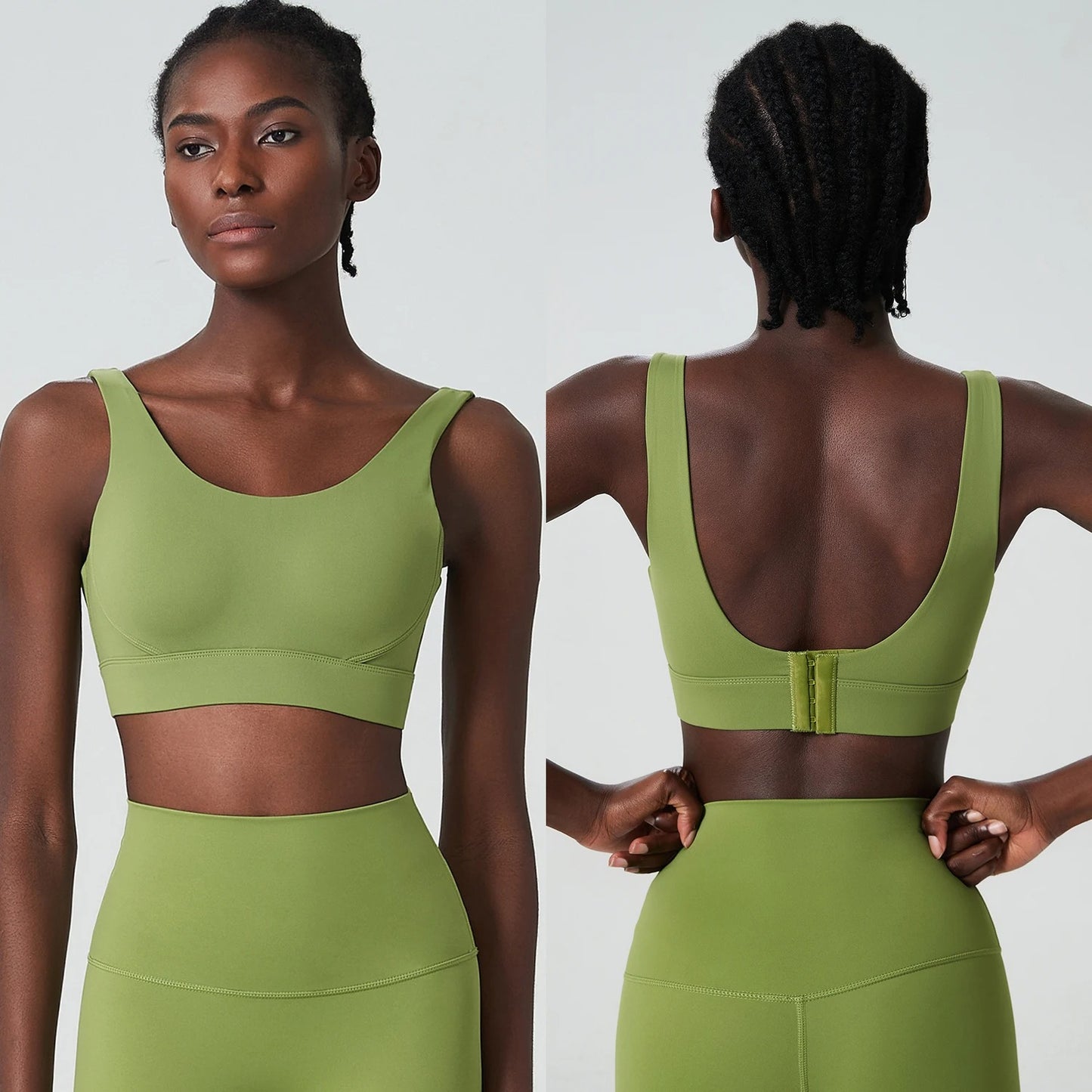 Fixed Pads Women Sports Bra Adjustable U Back Closure Comfortable Yoga Gym Bras Active Leisure Sports Underwear Running Corset