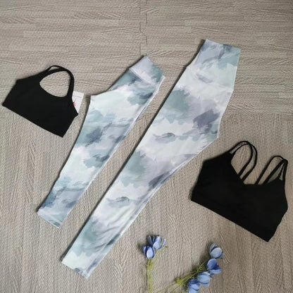 Parent-Child Yoga Set Girls Athletic Leggings Training Bras Gym Crop Tank Top Quick Dry Workout Running Outfit Kids' Sportswear