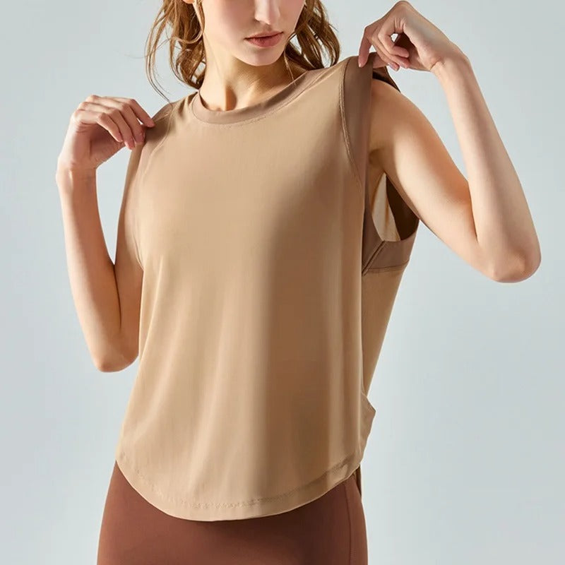 Quick Dry Sports Shirts for Women XL Crop Top Breathable Plus Size Yoga T-Shirt Gym Workout Cover-up Sleeveless Vest