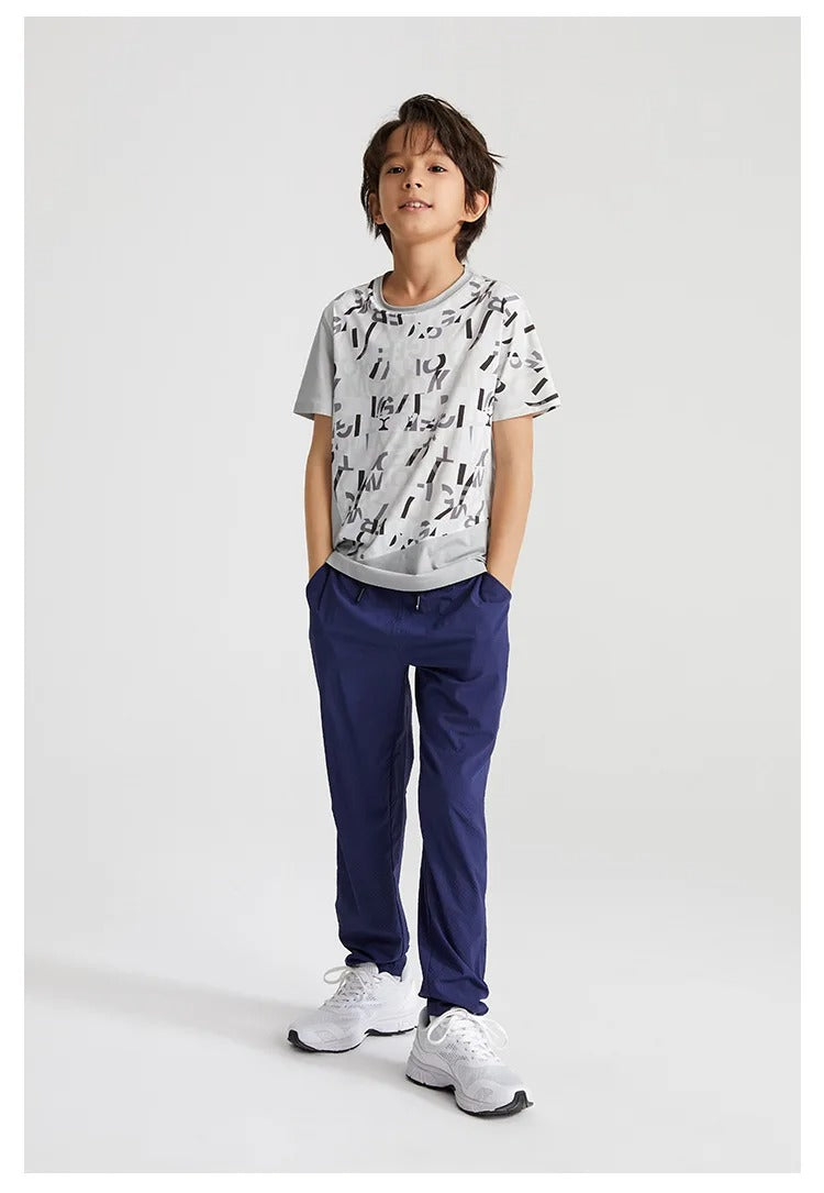 Unisex Kids Yoga Pants Summer Lightweight Athletic Leisure Capri Trousers Boy Girls Fitness Mosquito-proof Children Sports Pants