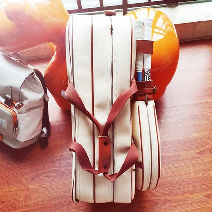 Multifunctional Tennis Bag Vintage Unisex Badminton Bag Separate Shoe Compartment Racket Insulation