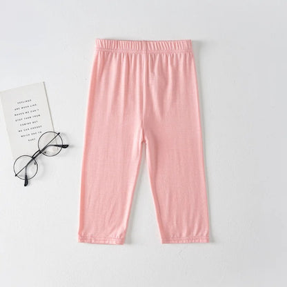 Cotton Candy Colour Children Trousers Teenager Underwear Clothing Cropped Legging Girls Leggings Summer Knee Length Kids Pants
