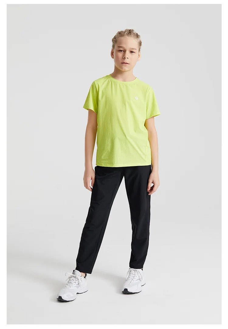 Unisex Kids Yoga Pants Summer Lightweight Athletic Leisure Capri Trousers Boy Girls Fitness Mosquito-proof Children Sports Pants