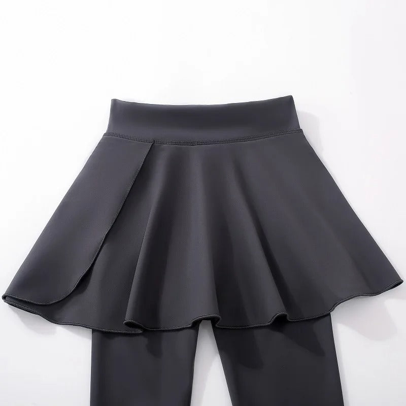 Girls Fake Two-Piece Workout Pants Quick Dry Tennis/Yoga Leggings Running & Badminton Pants For Dance&Gym Teenage Girl Clothing