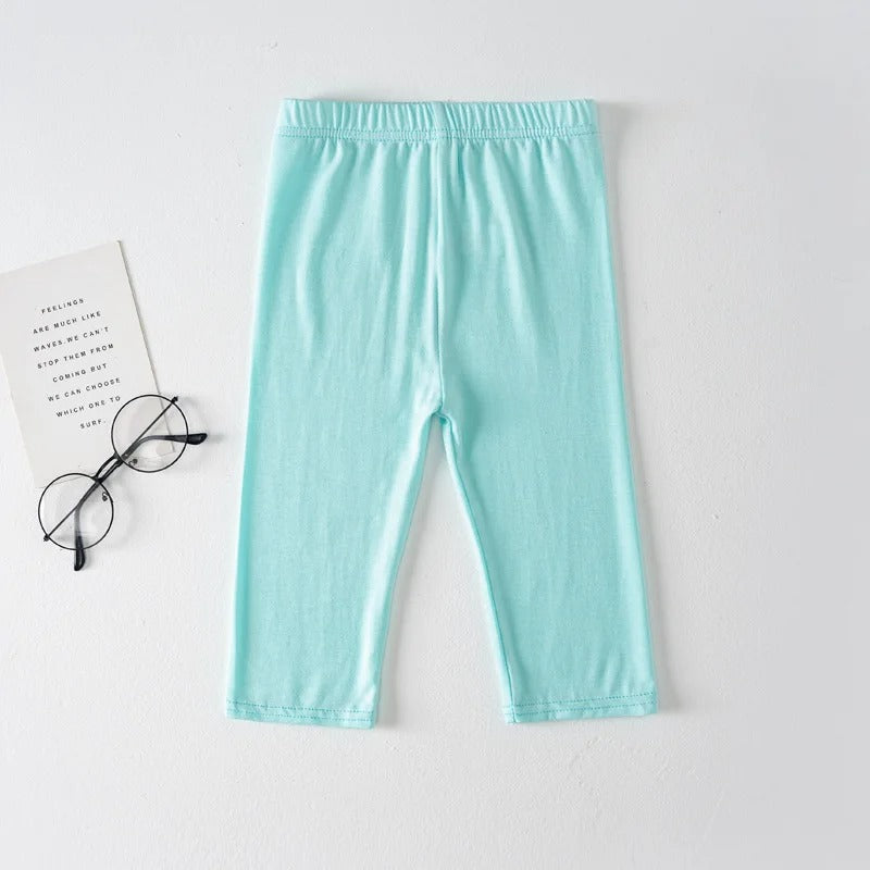 Cotton Candy Colour Children Trousers Teenager Underwear Clothing Cropped Legging Girls Leggings Summer Knee Length Kids Pants