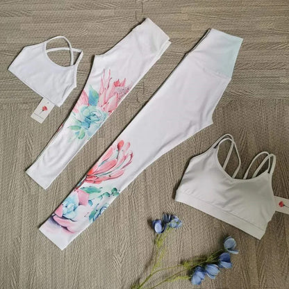 Parent-Child Yoga Set Girls Athletic Leggings Training Bras Gym Crop Tank Top Quick Dry Workout Running Outfit Kids' Sportswear