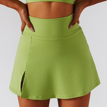 Mini Safe Sports Skirt Workout Tennis Skirts for Women Dancing Fitness Shorts High Waist Quick Dry Running Skorts