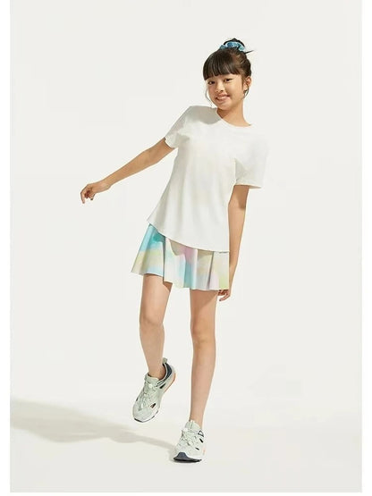 Girls Athletic Skirts With Shorts Print Pleated Tennis Skirt Dance Running Comfy Skort Lounge Cute Clothes Casual Summer Kids