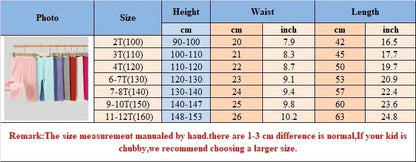 Girls Pants Fifth Shorts Soft Elastic Kids Leggings Knee Length Children Skinny Pant Solid Color 2-12Y Cropped Bottoms Leggings