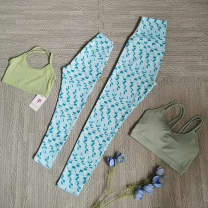 Parent-Child Yoga Set Girls Athletic Leggings Training Bras Gym Crop Tank Top Quick Dry Workout Running Outfit Kids' Sportswear