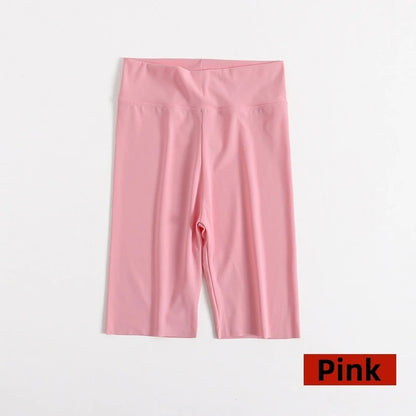 Youth Girls Shorts Summer Children Knee Length Sports Trousers Elastic Baby Leggings Bottoms Kids Yoga Pants Bike Short For Girl