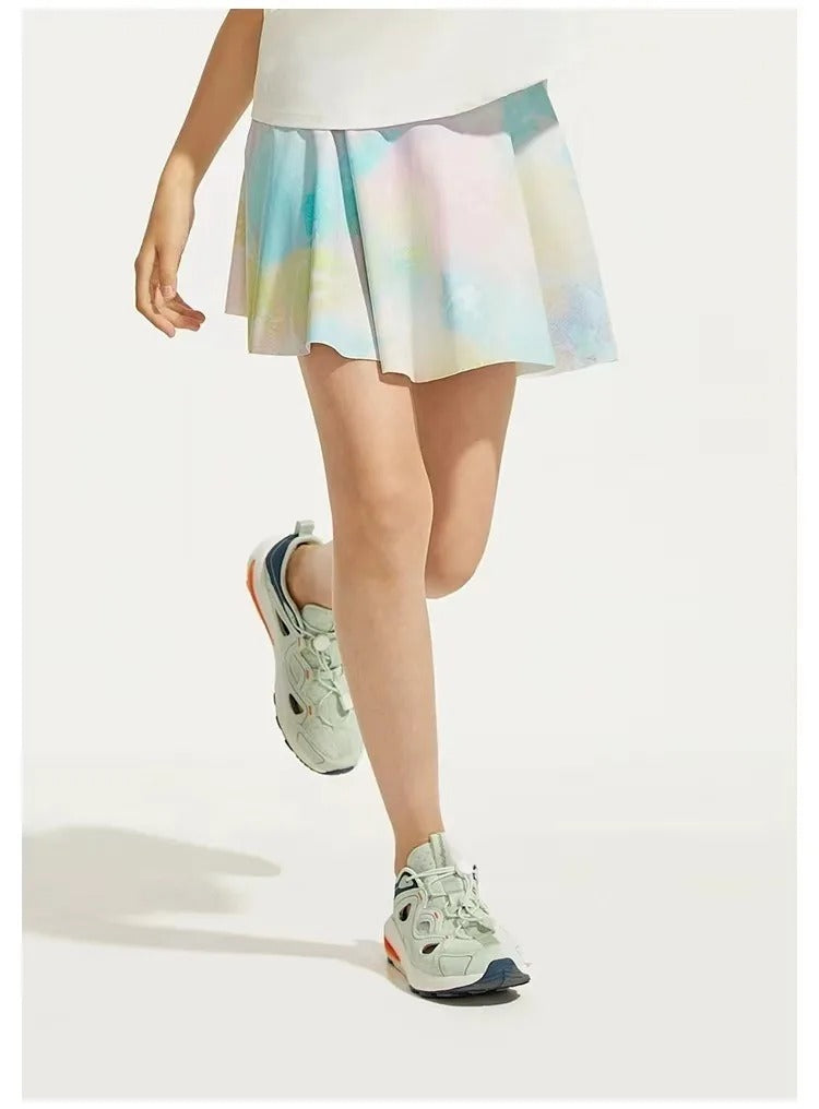 Girls Athletic Skirts With Shorts Print Pleated Tennis Skirt Dance Running Comfy Skort Lounge Cute Clothes Casual Summer Kids