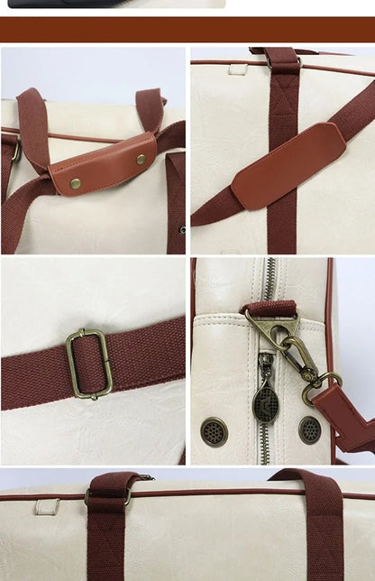 Multifunctional Tennis Bag Vintage Unisex Badminton Bag Separate Shoe Compartment Racket Insulation