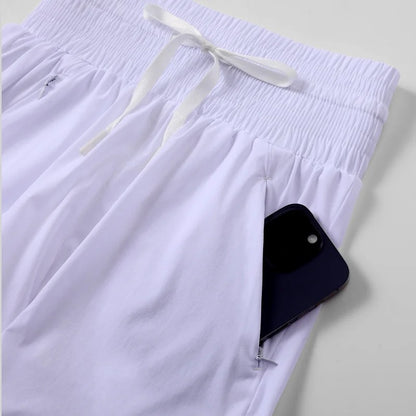 Women's Athletic Shorts High Waist Running Shorts Mesh Liner 3'' Dolphin Sporty Summer Pants Gym Workout Short With Zip Pocket