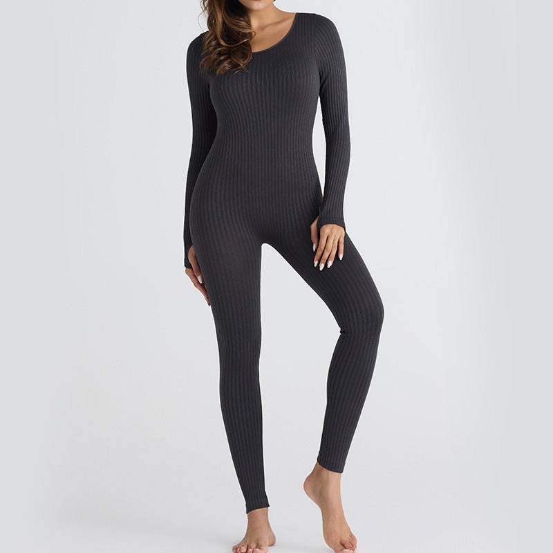 threaded one-piece yoga wear, no-awkwardly threaded fitness wear