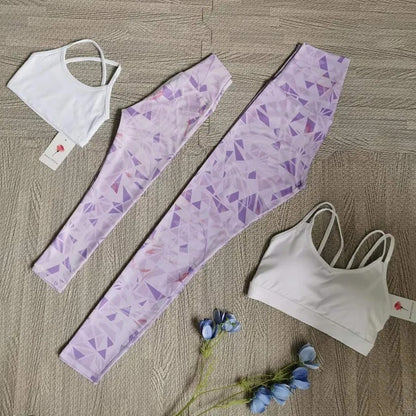 Parent-Child Yoga Set Girls Athletic Leggings Training Bras Gym Crop Tank Top Quick Dry Workout Running Outfit Kids' Sportswear