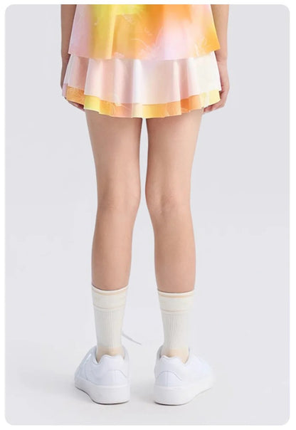 Pleated Skirts Girls Lightweight Tennis Skirt Kids Breathable Golf Skort Athletic Dance Running School Sport Skirts with Shorts