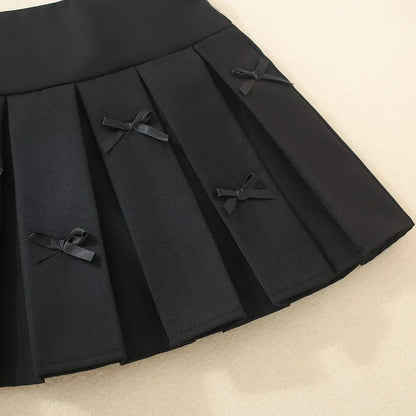 Kids A-Line Pleated Skirt Preppy School Uniform Kawaii Skirt Casual Spring Short Girls Skirts Toddler Cotton Summer Skort