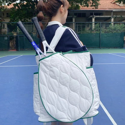 High quality women Large Capacity Zipper Tennis Racket Sling Sport Quilted Puffer Pickleball Bag Large Capacity Duffel Bag