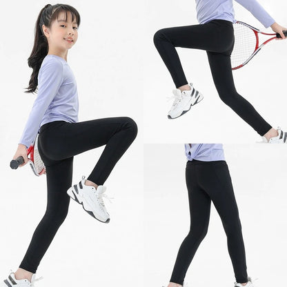 Girls Sports Leggings Kids Legging Dance Workout Running Pants Children Sportswear Active Tights Clothing