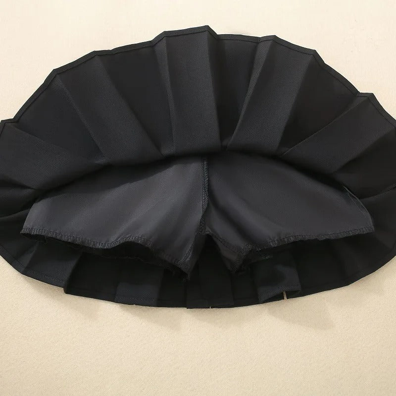 Kids A-Line Pleated Skirt Preppy School Uniform Kawaii Skirt Casual Spring Short Girls Skirts Toddler Cotton Summer Skort