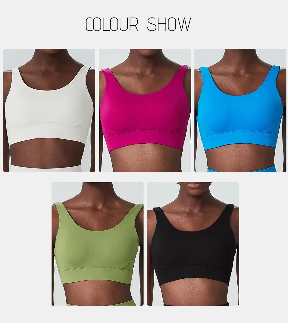 Fixed Pads Women Sports Bra Adjustable U Back Closure Comfortable Yoga Gym Bras Active Leisure Sports Underwear Running Corset