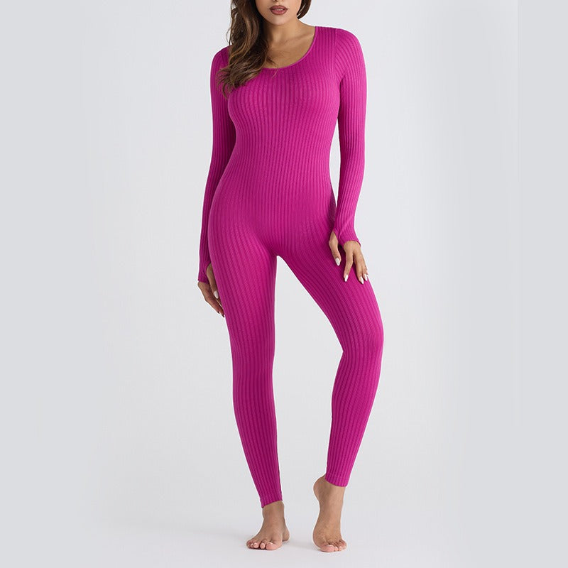 threaded one-piece yoga wear, no-awkwardly threaded fitness wear