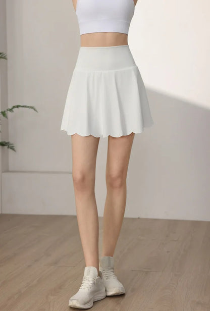 Tenis Skirt Women High Waist Yoga Skirt with Built-in Shorts Seamless Tennis Skorts Anti-Slip Athletic Workout Gym Skirts Summer