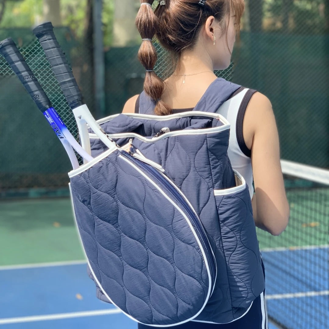 High quality women Large Capacity Zipper Tennis Racket Sling Sport Quilted Puffer Pickleball Bag Large Capacity Duffel Bag