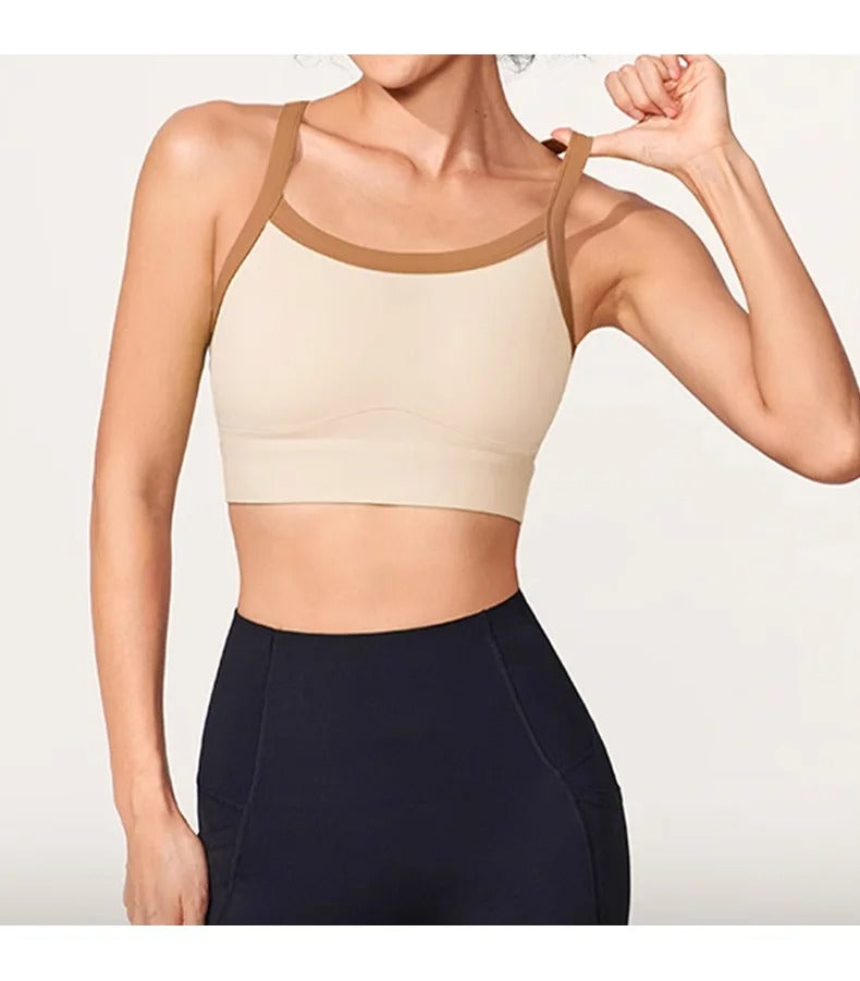 Seamless Racerback Sports Bra For Women High Support Breathable & Thin Yoga Bralette Push Up Workout Top for Running Fitness Gym