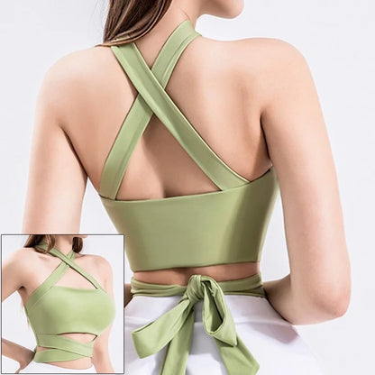 Sexy Women Sports Bra Fitness Underwear Camis Push Up Yoga Crop Top Bras Solid Athletic Vest Gym Shirt Sportswear