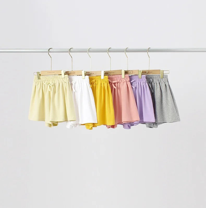 Summer Kids Leisure Shorts Fashionable Korean Style Girls Bow Shorts Children Capris Solid Casual Pants Breath Sports Trousers