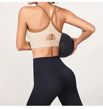 Seamless Racerback Sports Bra For Women High Support Breathable & Thin Yoga Bralette Push Up Workout Top for Running Fitness Gym