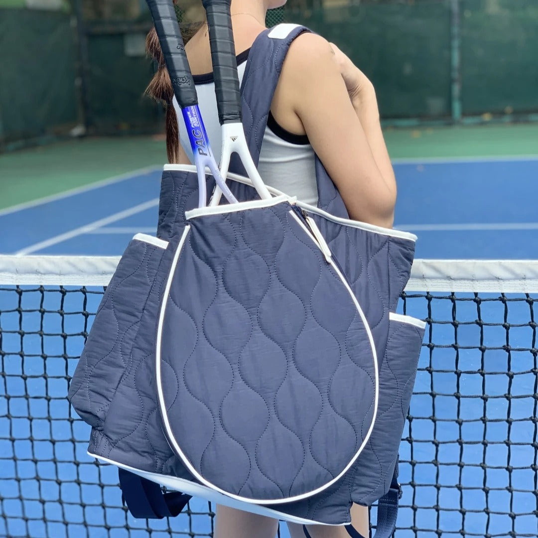 High quality women Large Capacity Zipper Tennis Racket Sling Sport Quilted Puffer Pickleball Bag Large Capacity Duffel Bag
