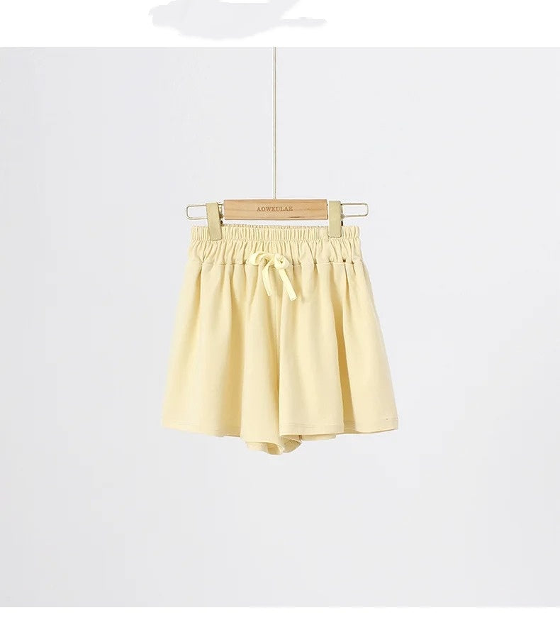 Summer Kids Leisure Shorts Fashionable Korean Style Girls Bow Shorts Children Capris Solid Casual Pants Breath Sports Trousers