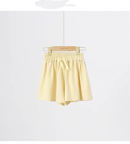 Summer Kids Leisure Shorts Fashionable Korean Style Girls Bow Shorts Children Capris Solid Casual Pants Breath Sports Trousers