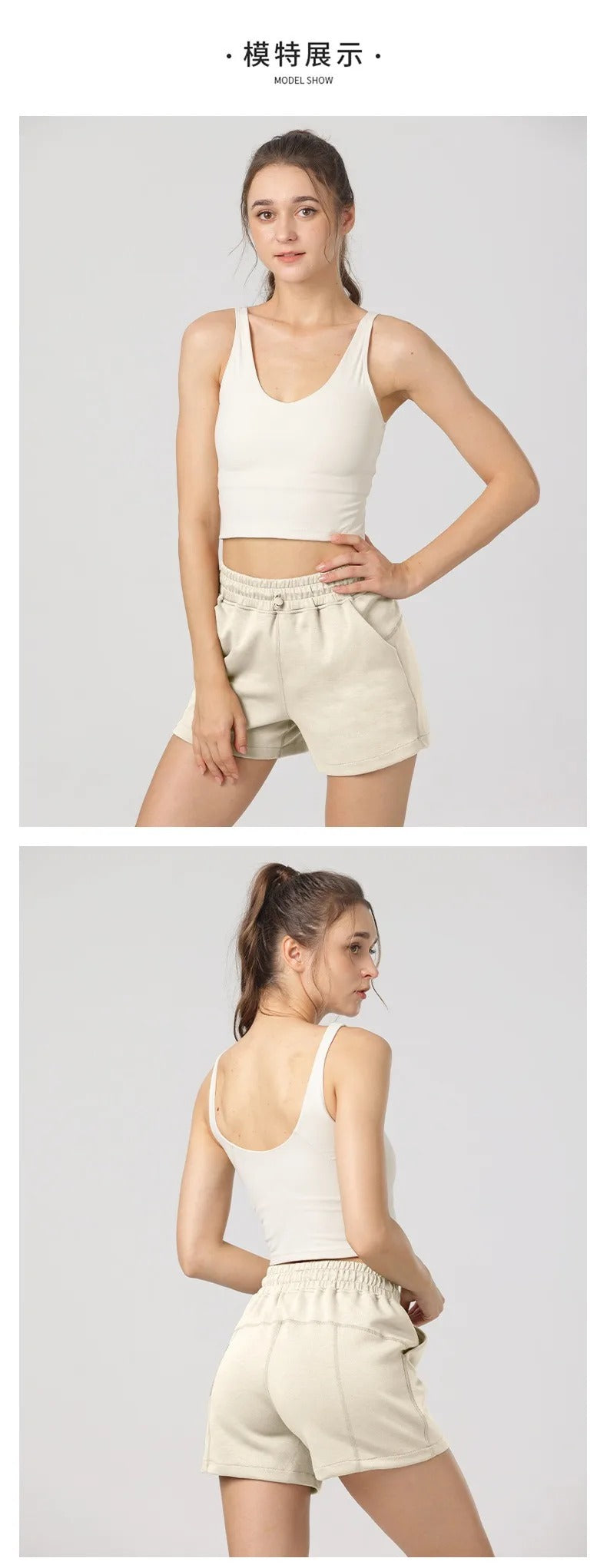 Women Cotton Yoga Shorts Soft Comfy Gym Shorts Casual Summer Cycling Sports Short Pants High Waist Running Clothes With Pockets