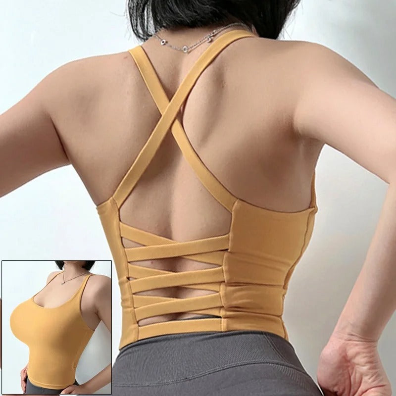 Sexy Women Sports Bra Fitness Underwear Camis Push Up Yoga Crop Top Bras Solid Athletic Vest Gym Shirt Sportswear