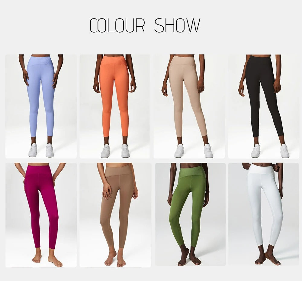 Rib Sporty Leggings High Waist Yoga Leggins Fitness Pants Activewear Butt Lifting Tights Tummy Control Workout  Gym Clothing