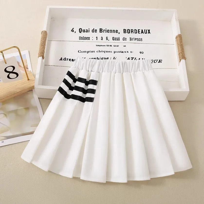 New Pleated Skirt For Kids Girl Summer & Spring High Waist Girls Skirts Cute School Uniform JK Style Toddler Casual Short Skirt