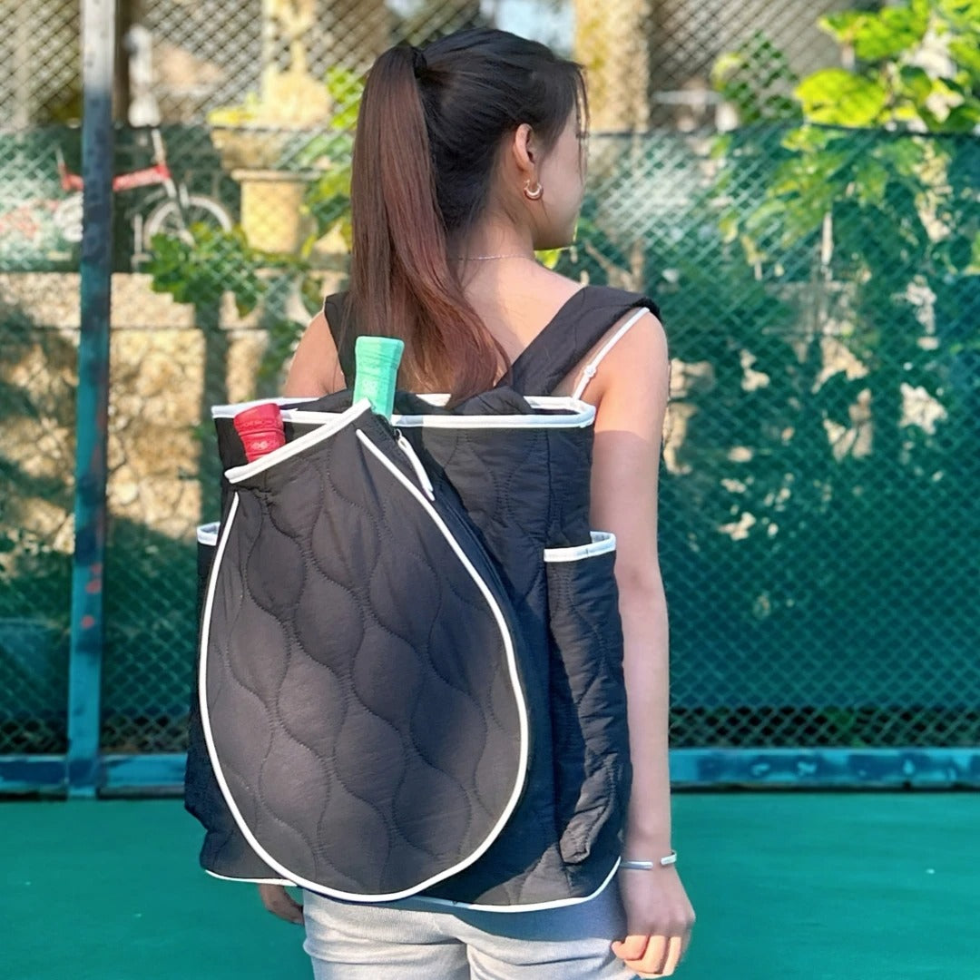 High quality women Large Capacity Zipper Tennis Racket Sling Sport Quilted Puffer Pickleball Bag Large Capacity Duffel Bag